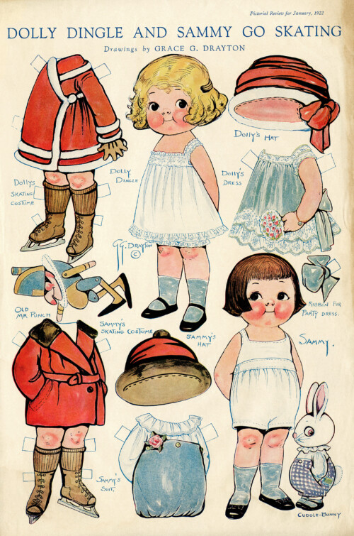 free printable vintage paper doll Dolly Dingle