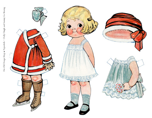 free printable vintage paper doll Dolly Dingle