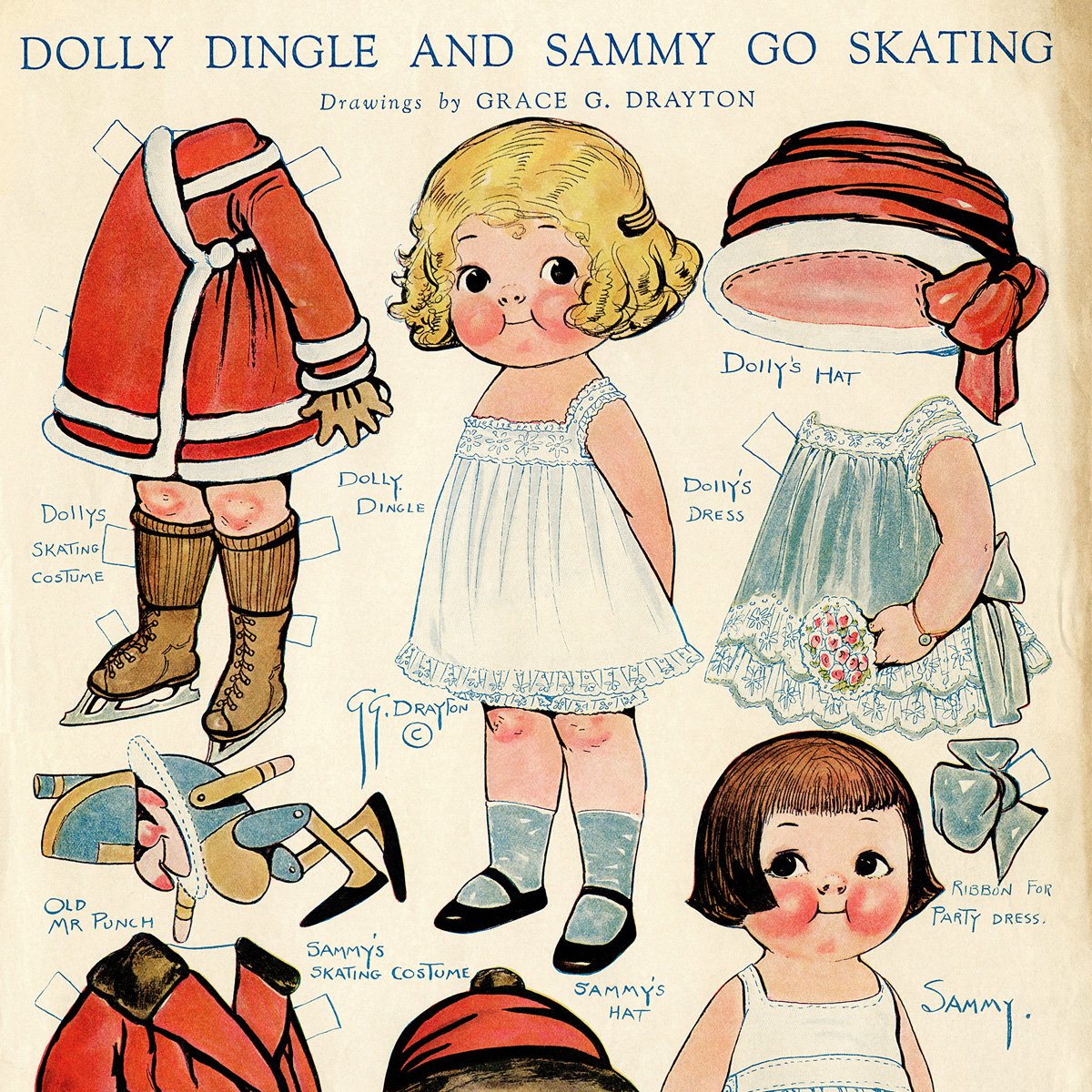 free printable vintage paper doll Dolly Dingle