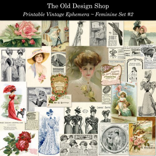 printable vintage ephemera feminine