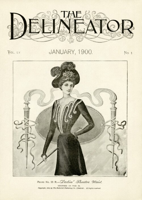 Free printable vintage ladies theatre waist fashion