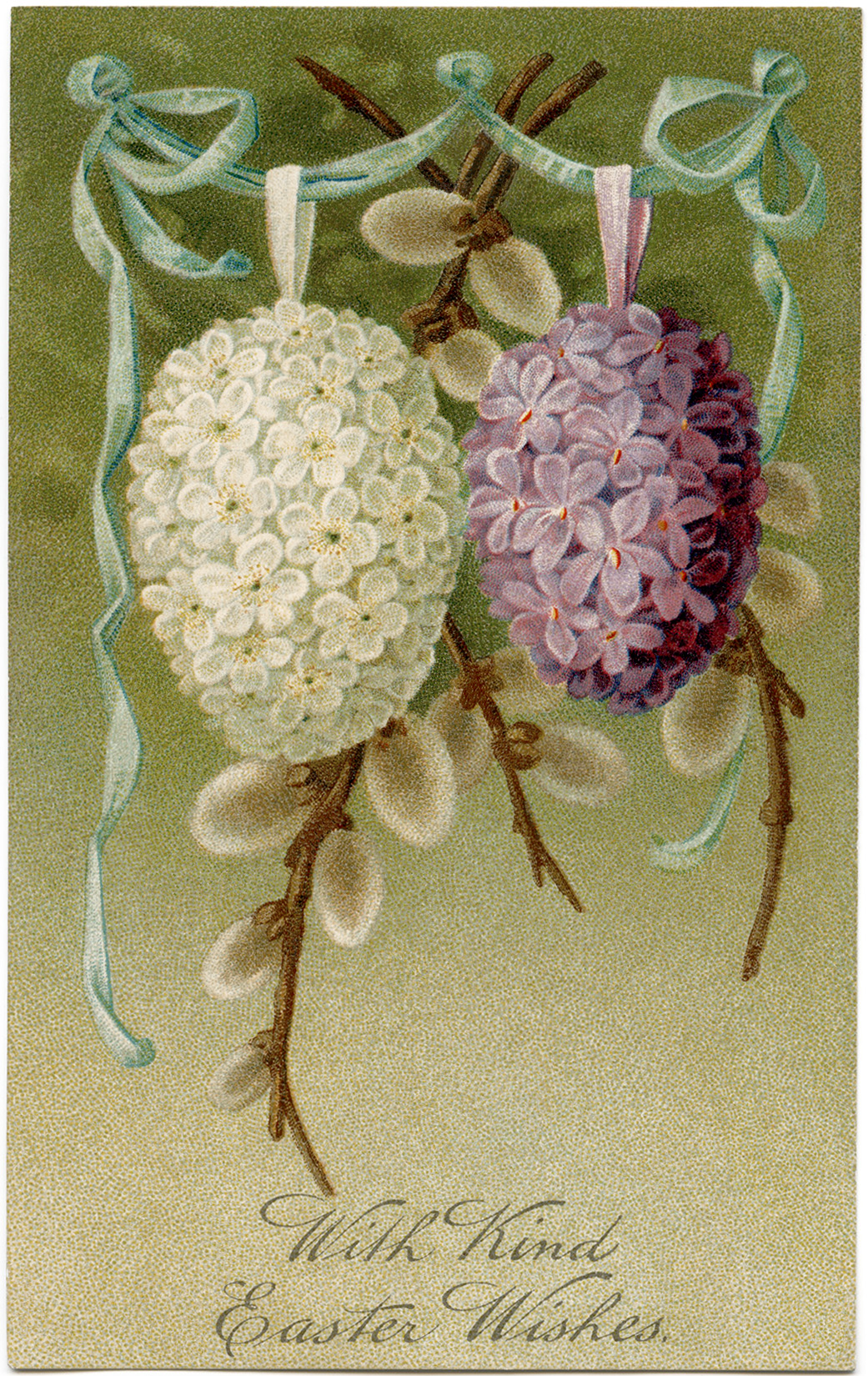 vintage Easter floral postcards free clip art