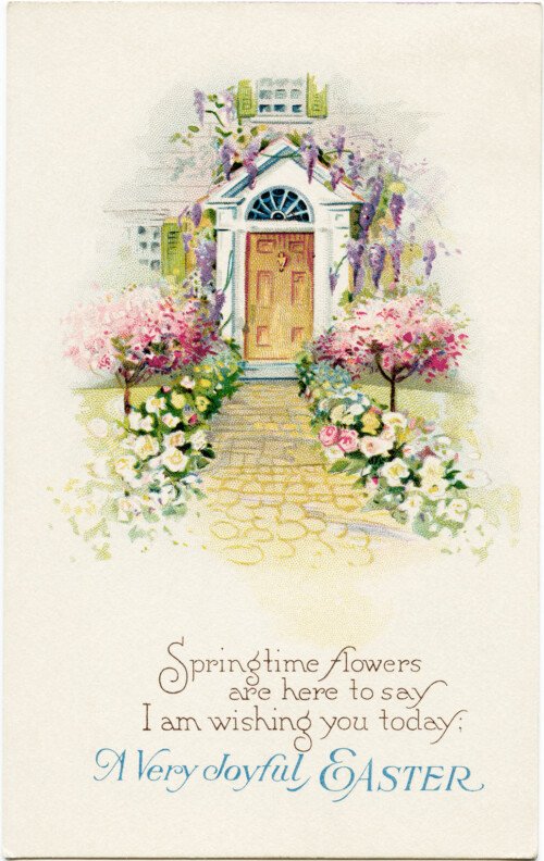 free printable vintage easter postcards clip art image