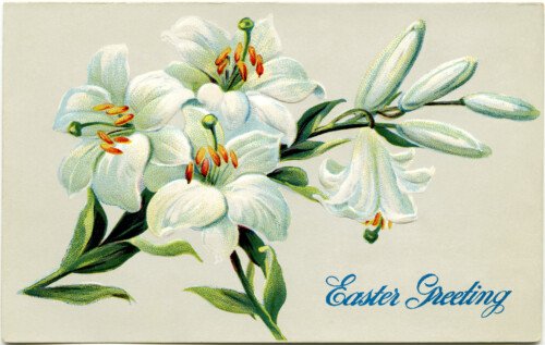 vintage Easter floral postcards free clip art 