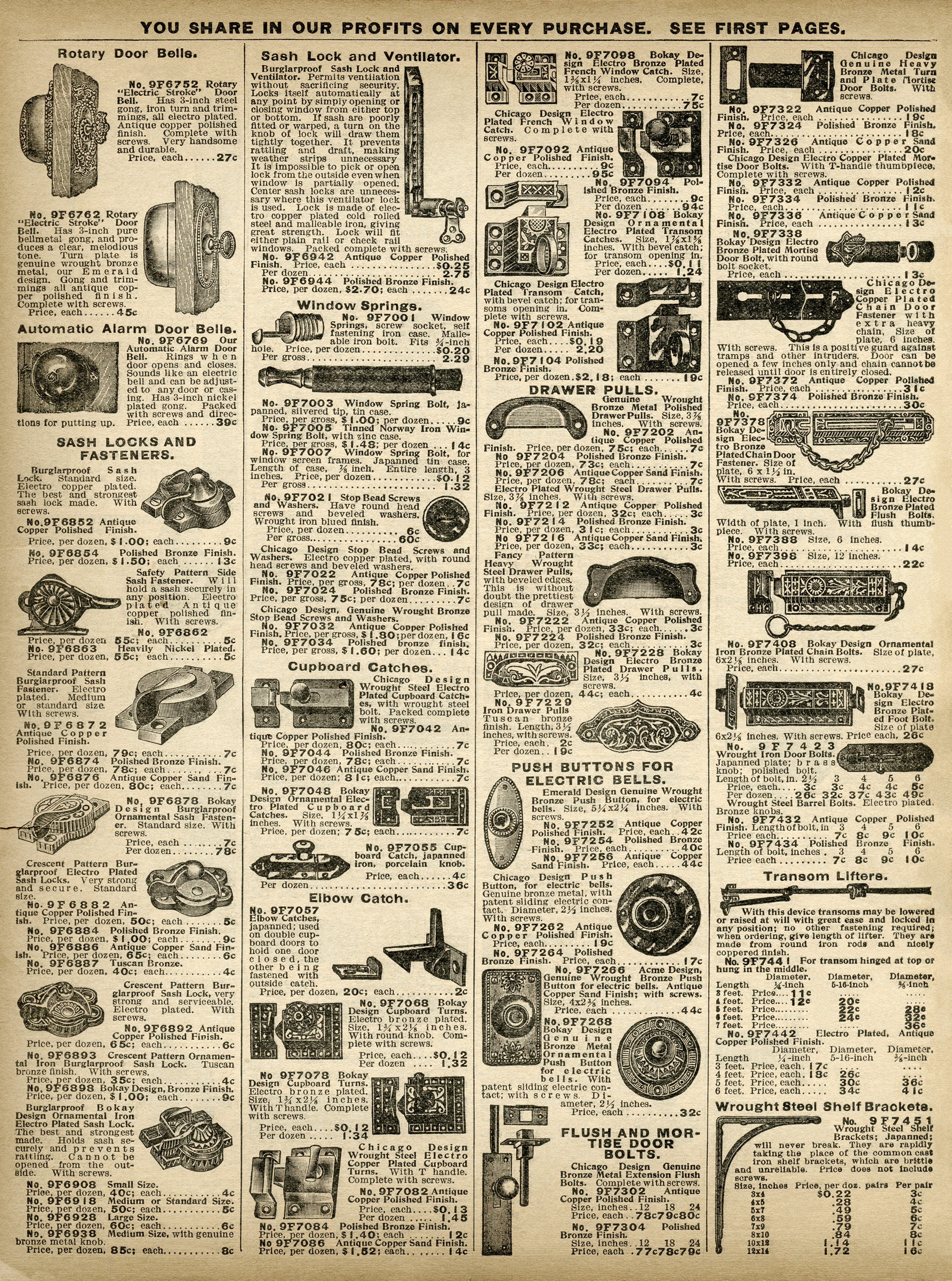 vintage hardware free printable catalog page