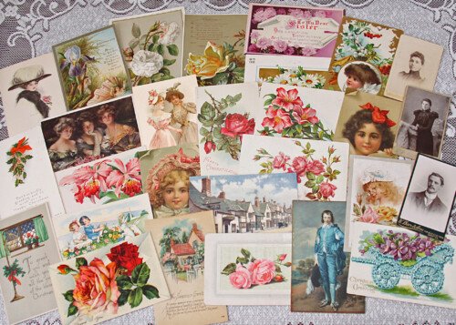 floral victorian card vintage ephemera