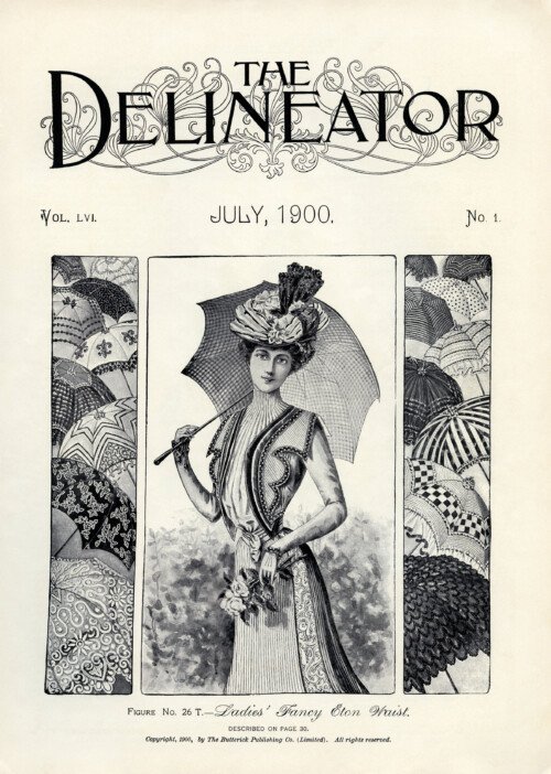 July 1900 ladies' fashion free printable clip art 