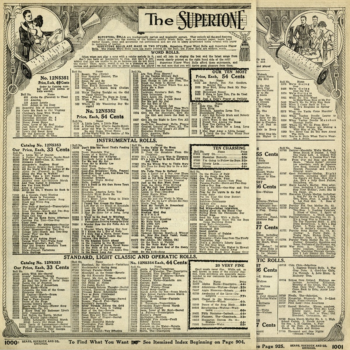 piano rolls free printable vintage catalog page