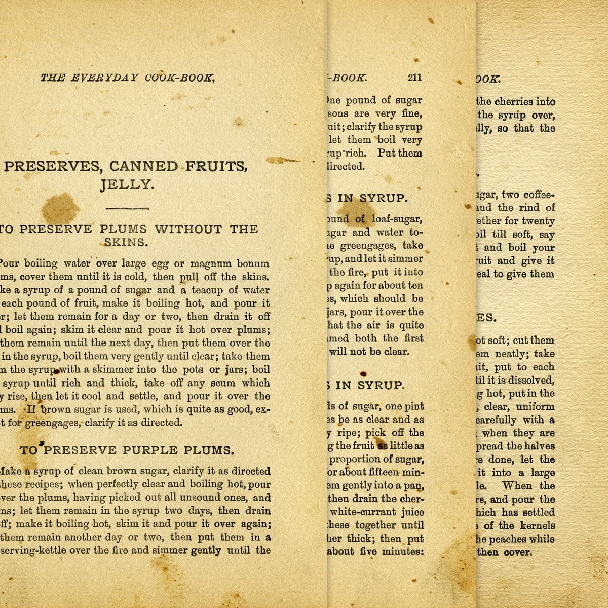 vintage preserves recipes cookbook page