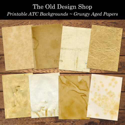 printable ATC backgrounds grungy aged papers