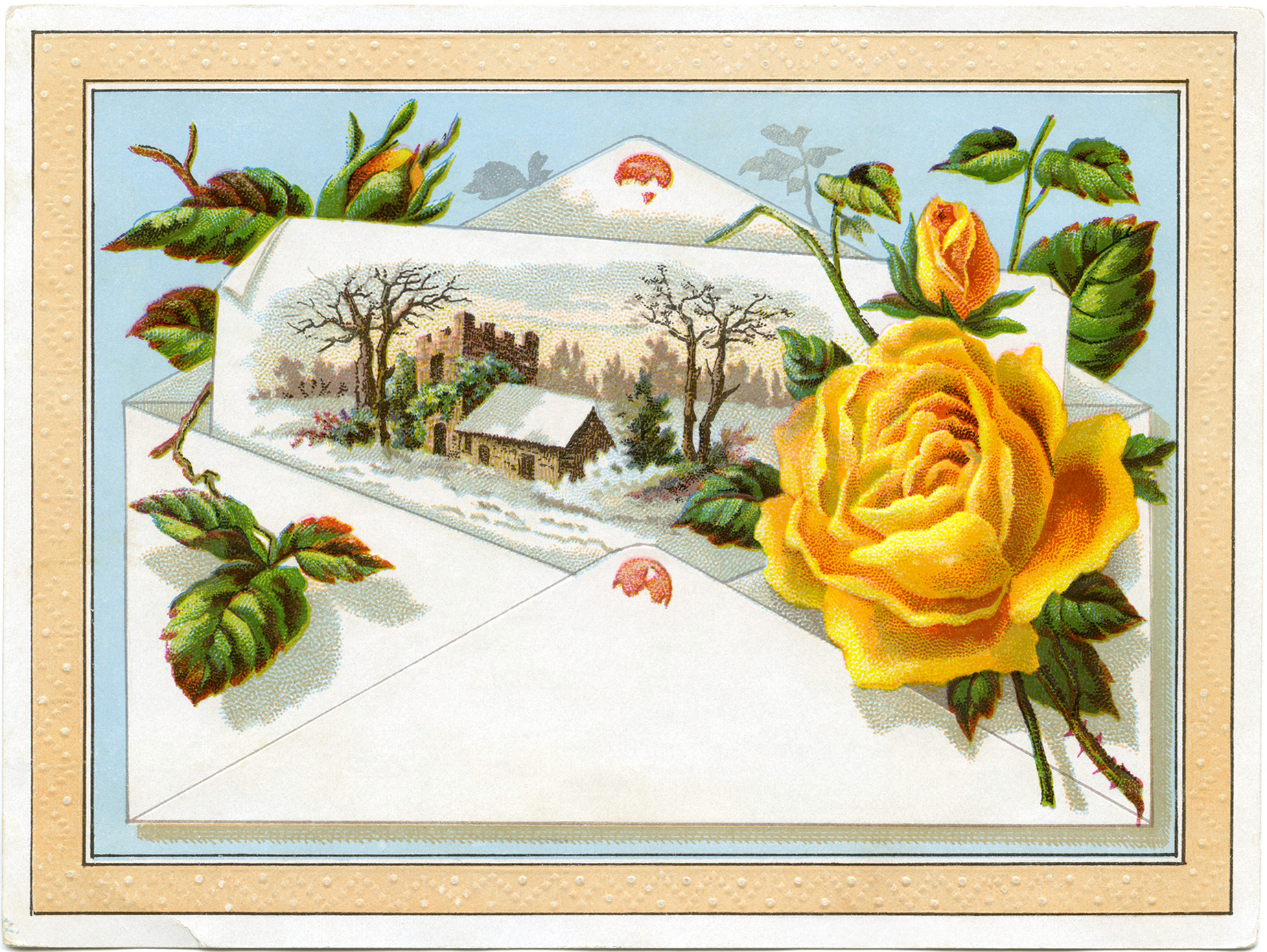 yellow rose advertising card free clip art 