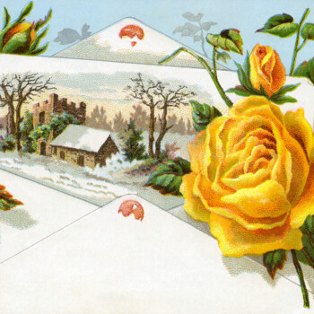 yellow rose advertising card free clip art