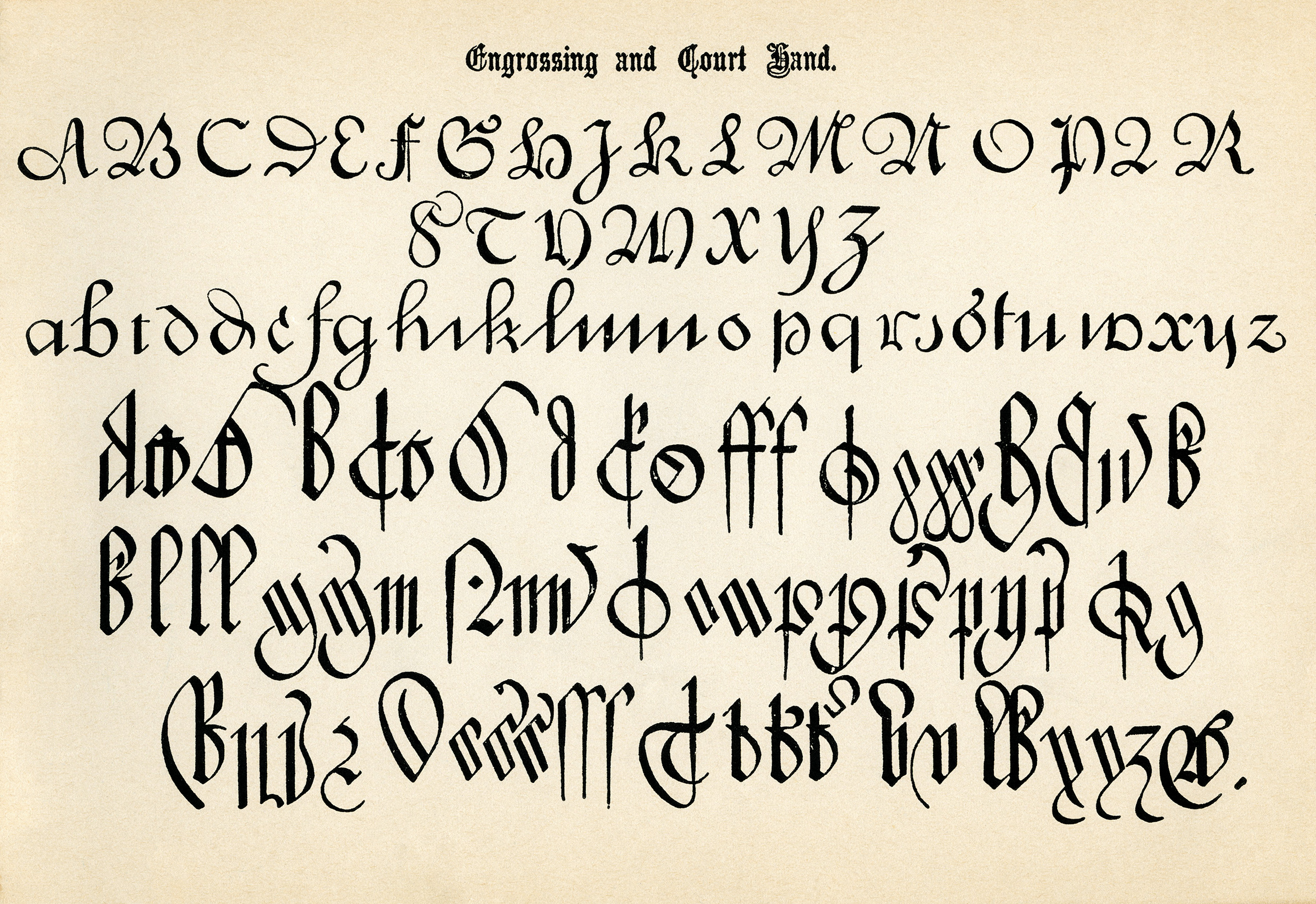 antique calligraphy alphabets free printable
