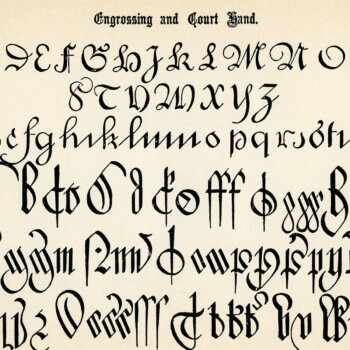 antique calligraphy alphabets free printable