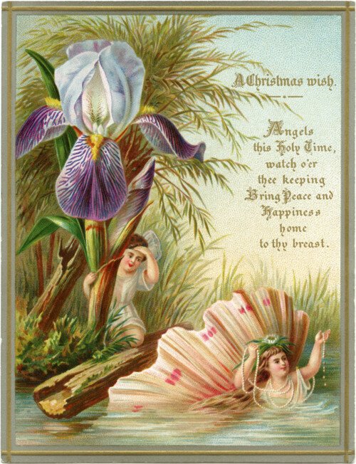 Victorian Christmas card free clip art