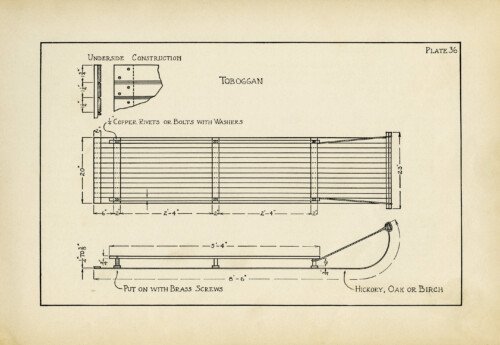 wooden toboggan printable construction specs