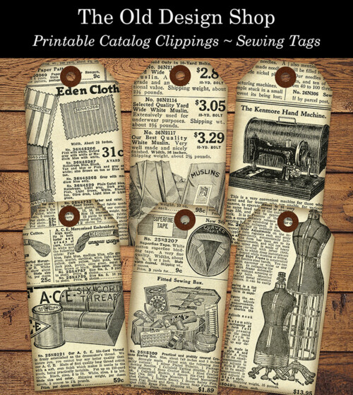 printable sewing tags catalog clippings