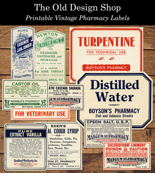 printable vintage pharmacy labels