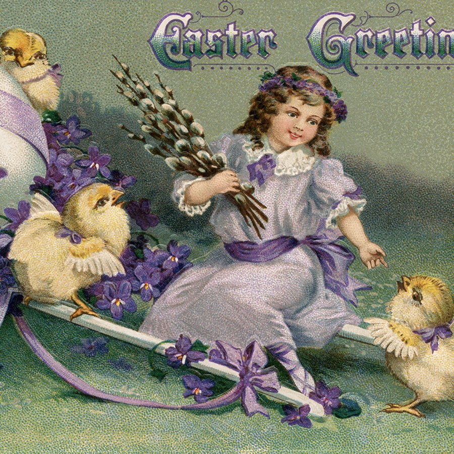 easter greetings printable postcard