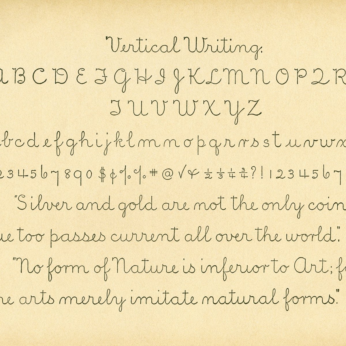 vintage sample writing page