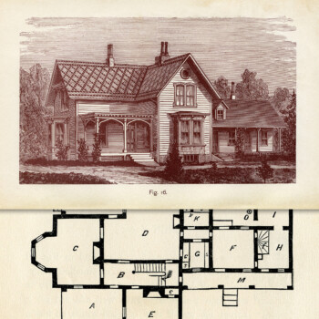 story-and-a-half vintage house clip art