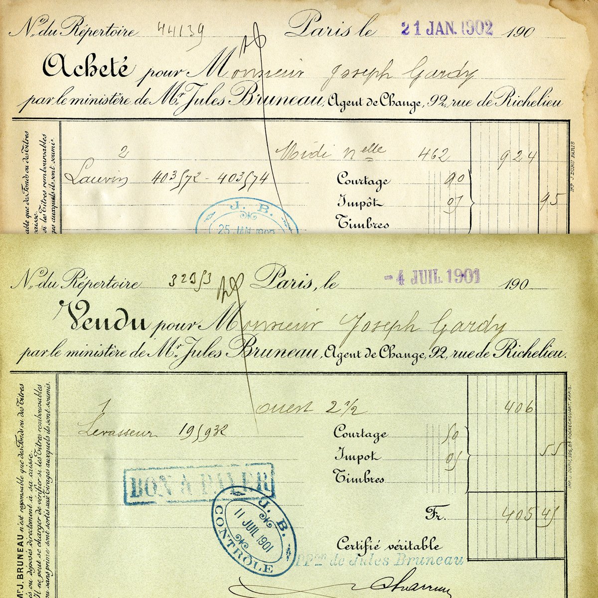 vintage French receipts free printable