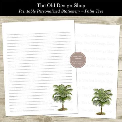 printable palm tree stationery