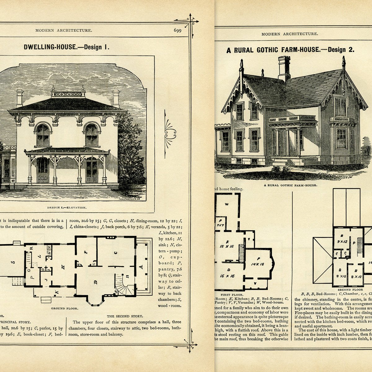 vintage house and floor plans