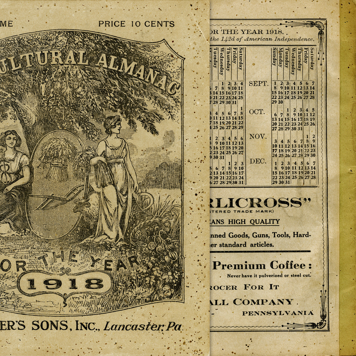 1918 Printable Almanac Cover - The Old Design Shop