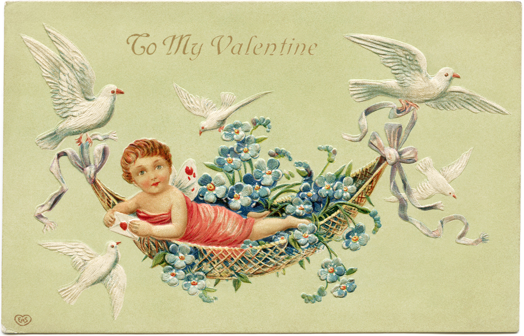 cherub valentine postcards