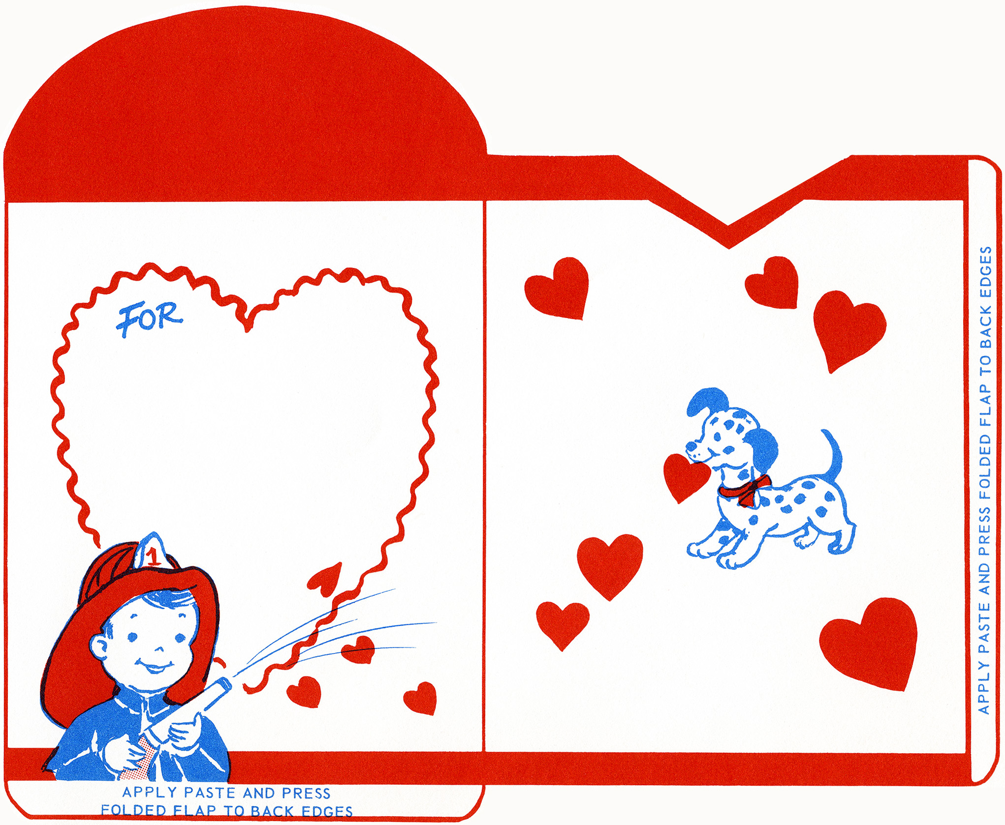retro valentine envelope for children