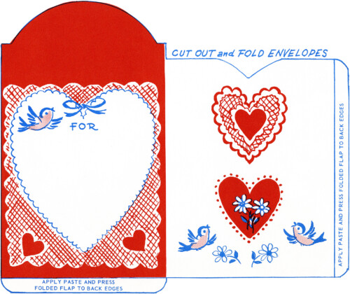 retro valentine envelope for children