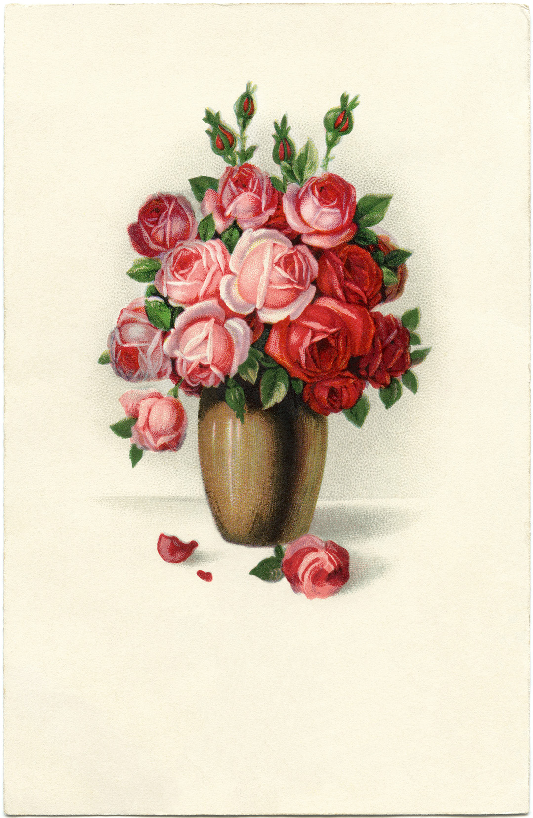vintage printable rose postcards