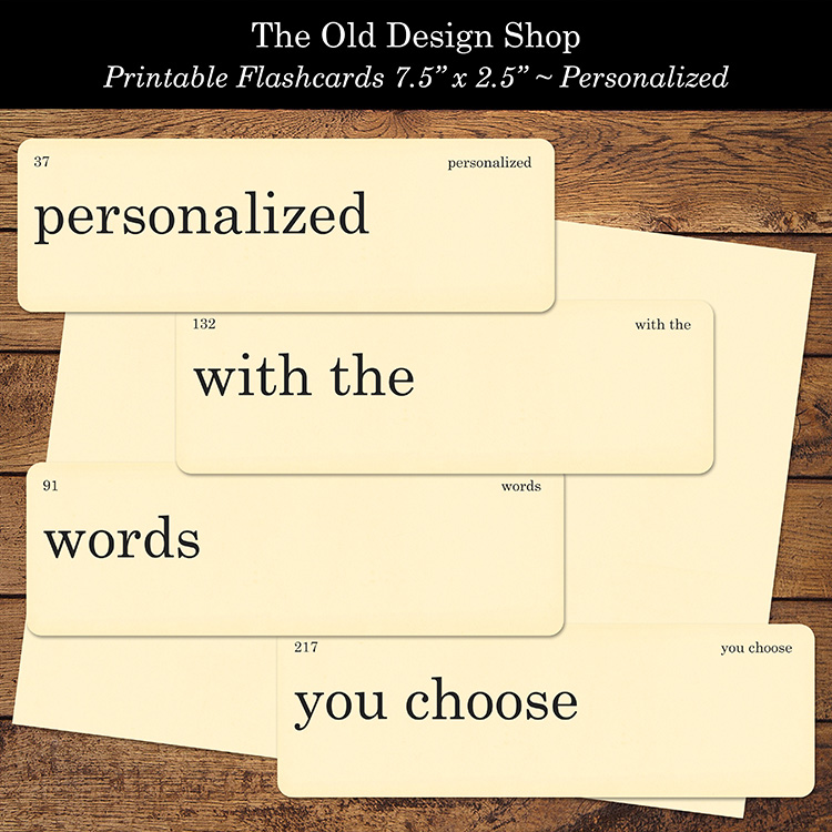 personalized flashcard printable