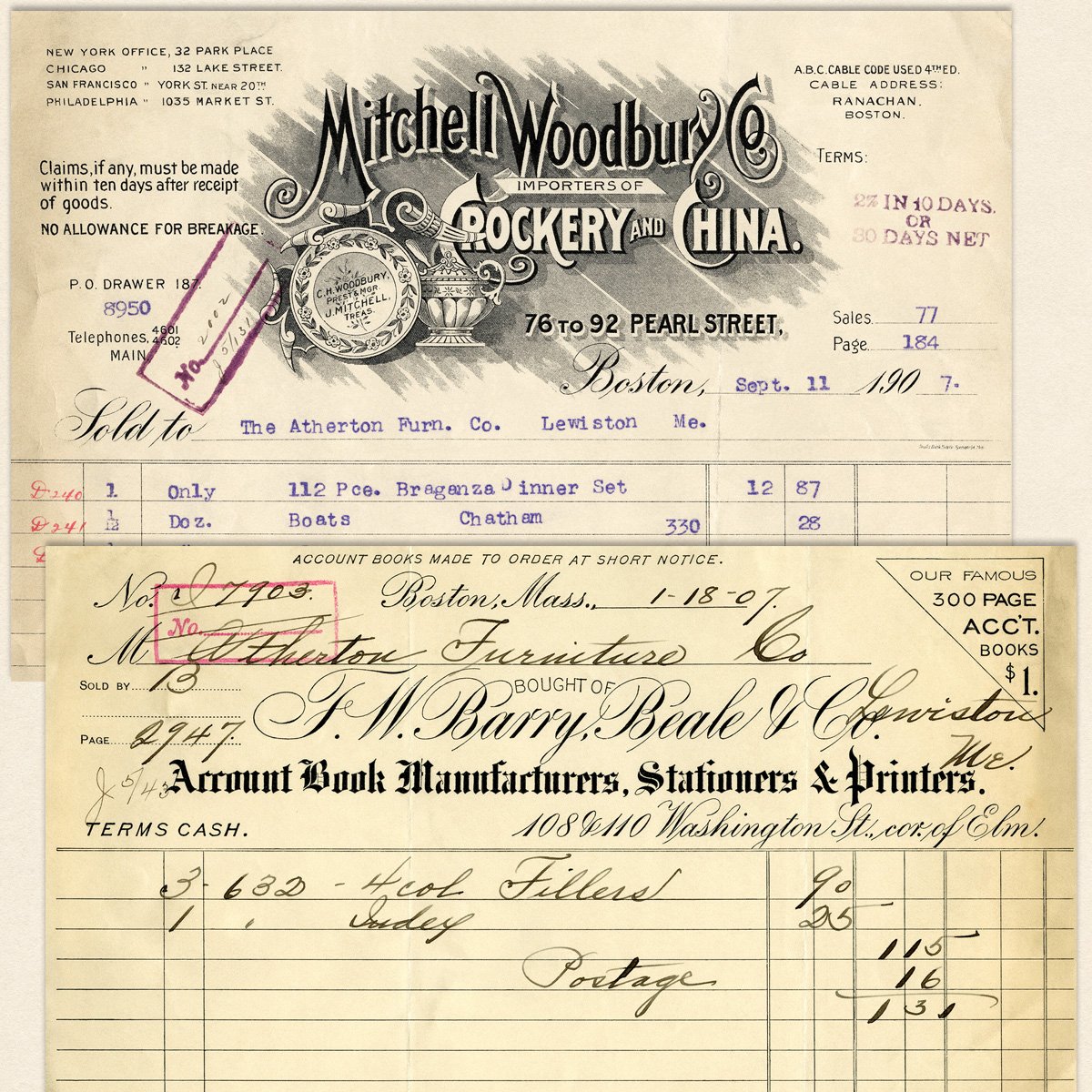 antique receipts