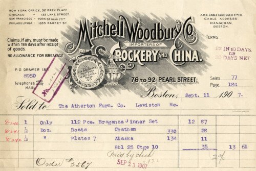 antique receipts