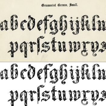 antique ornamental alphabet