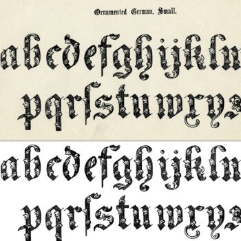 antique ornamental alphabet