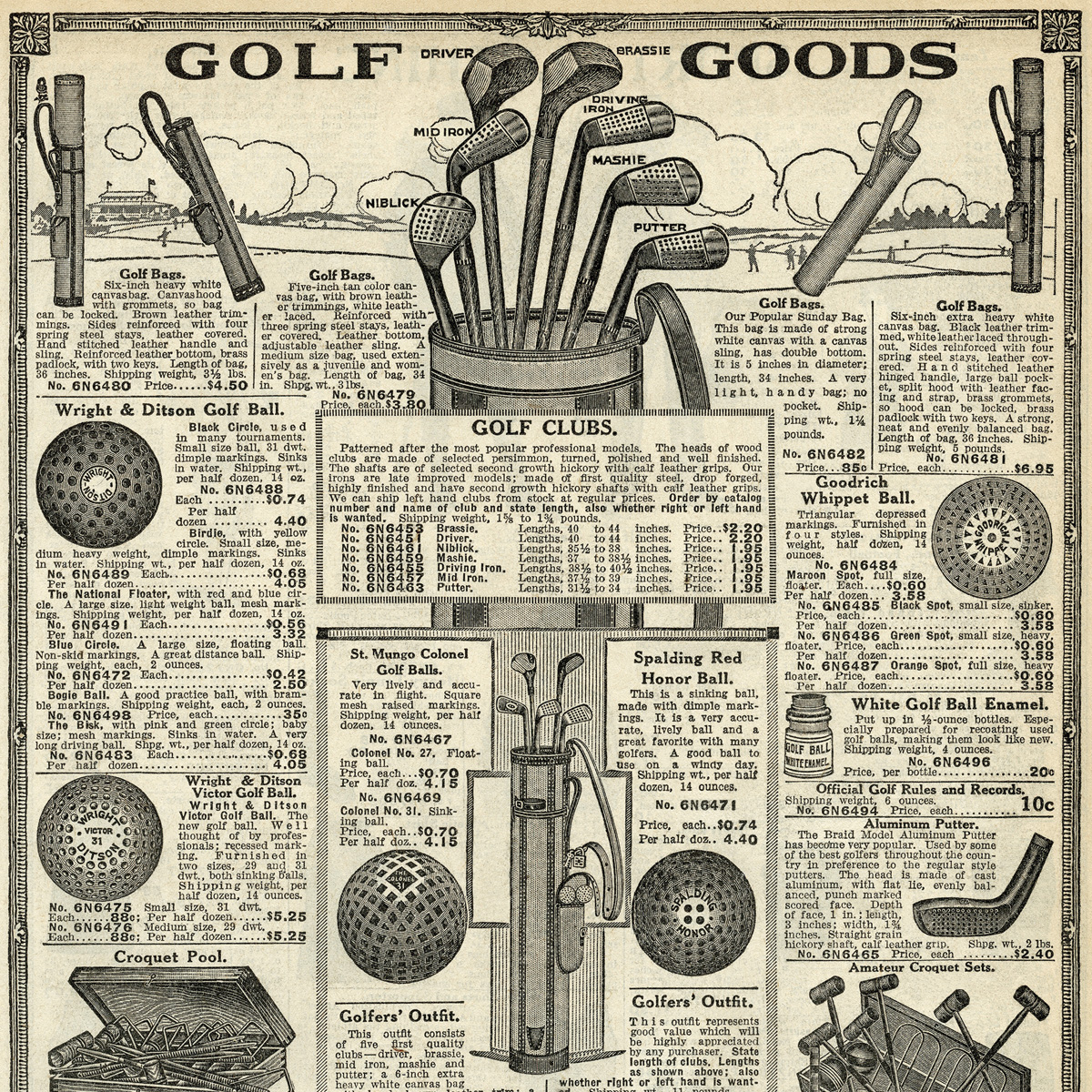 antique golf goods