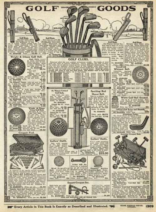 antique golf goods