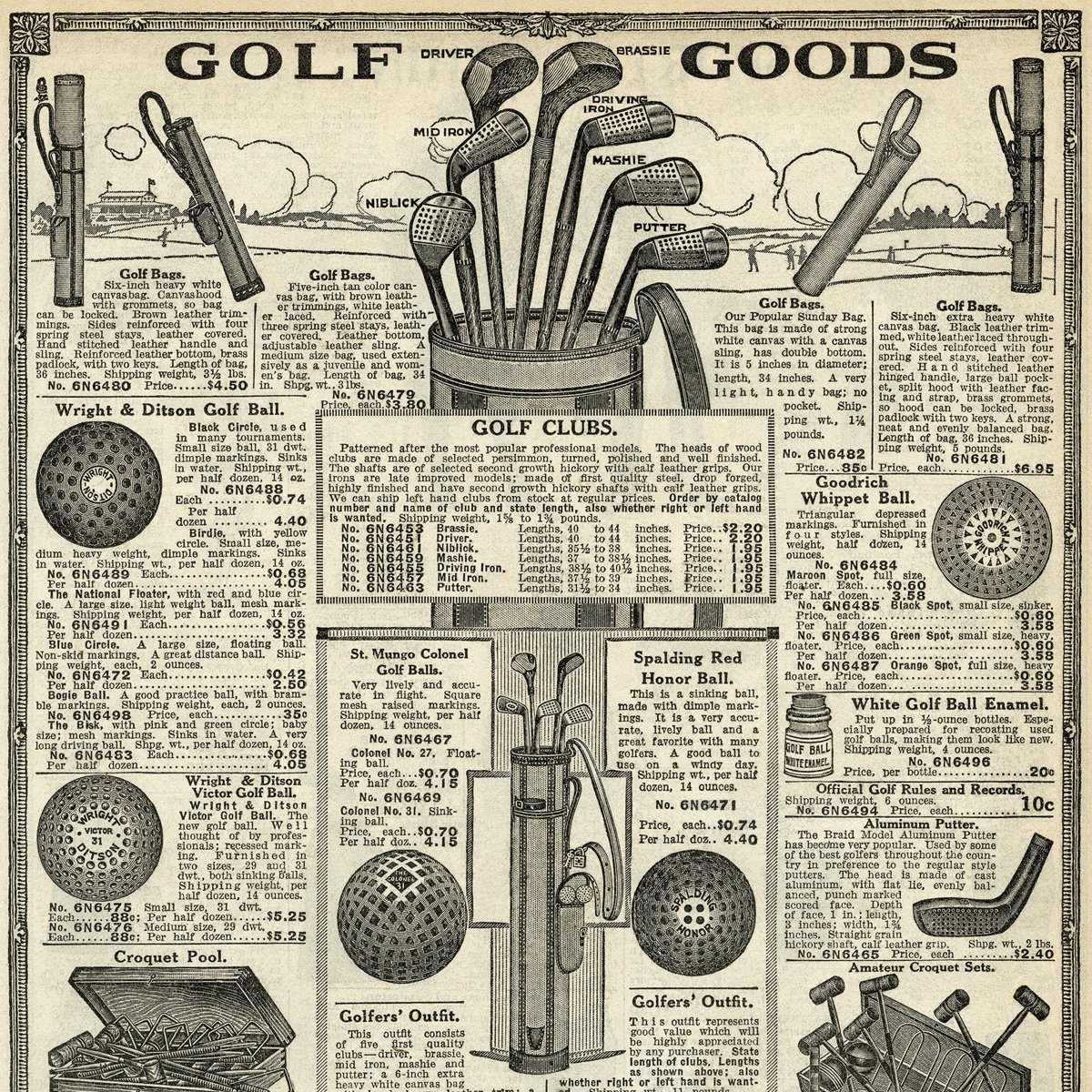 antique golf goods