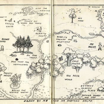sketch of winnie the pooh map
