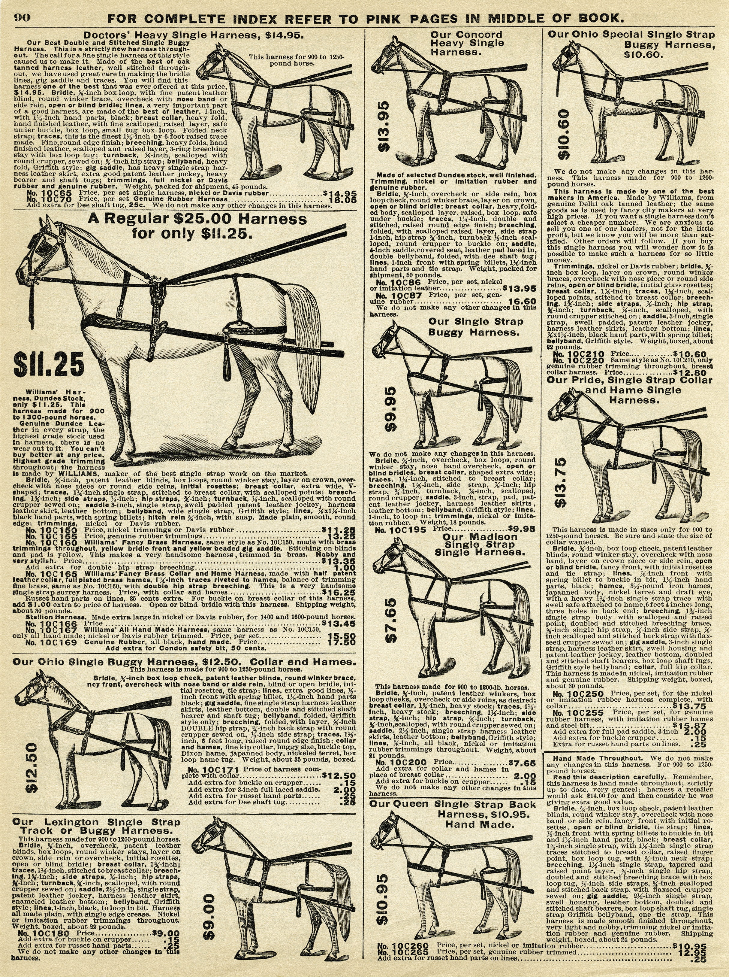 horse harness catalog page
