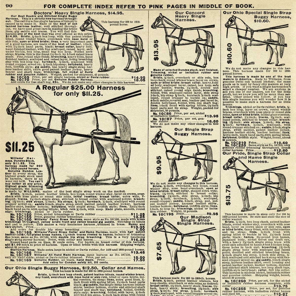 horse harness catalog page