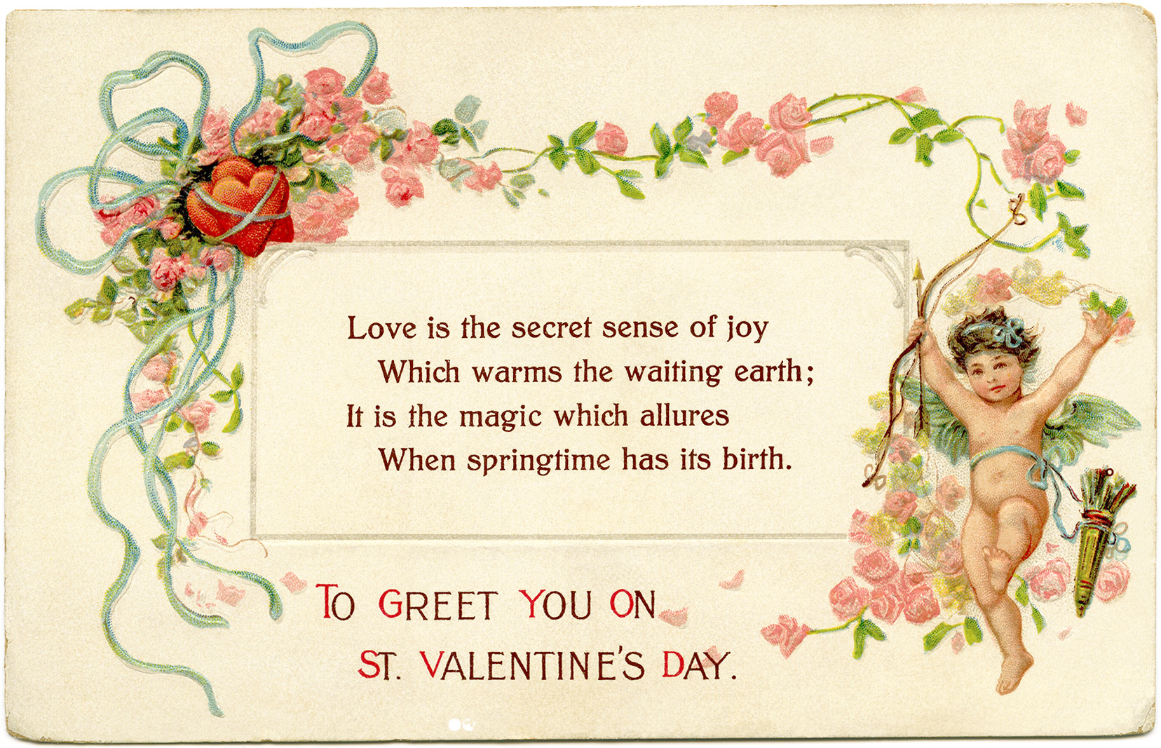 cupid valentine postcard