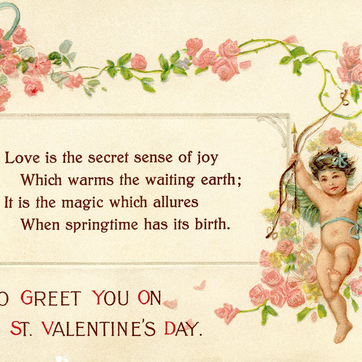 cupid valentine postcard