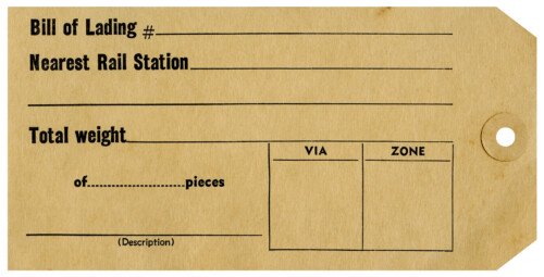 bill of lading tag