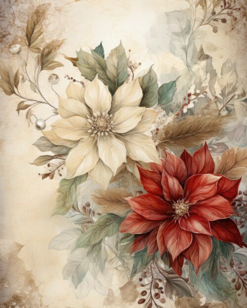 charming poinsettia illustrations