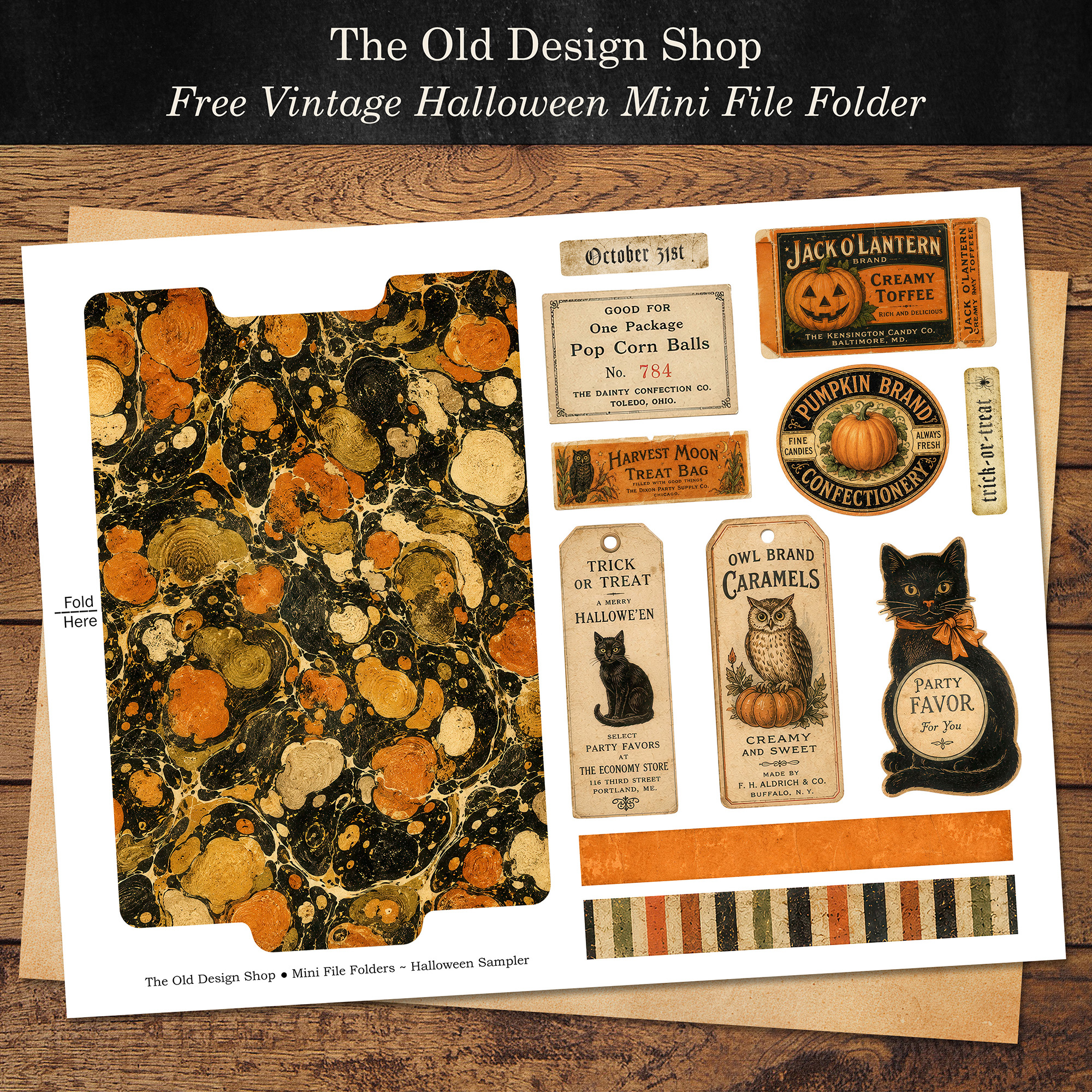 Free Vintage Halloween Mini File Folder Sampler