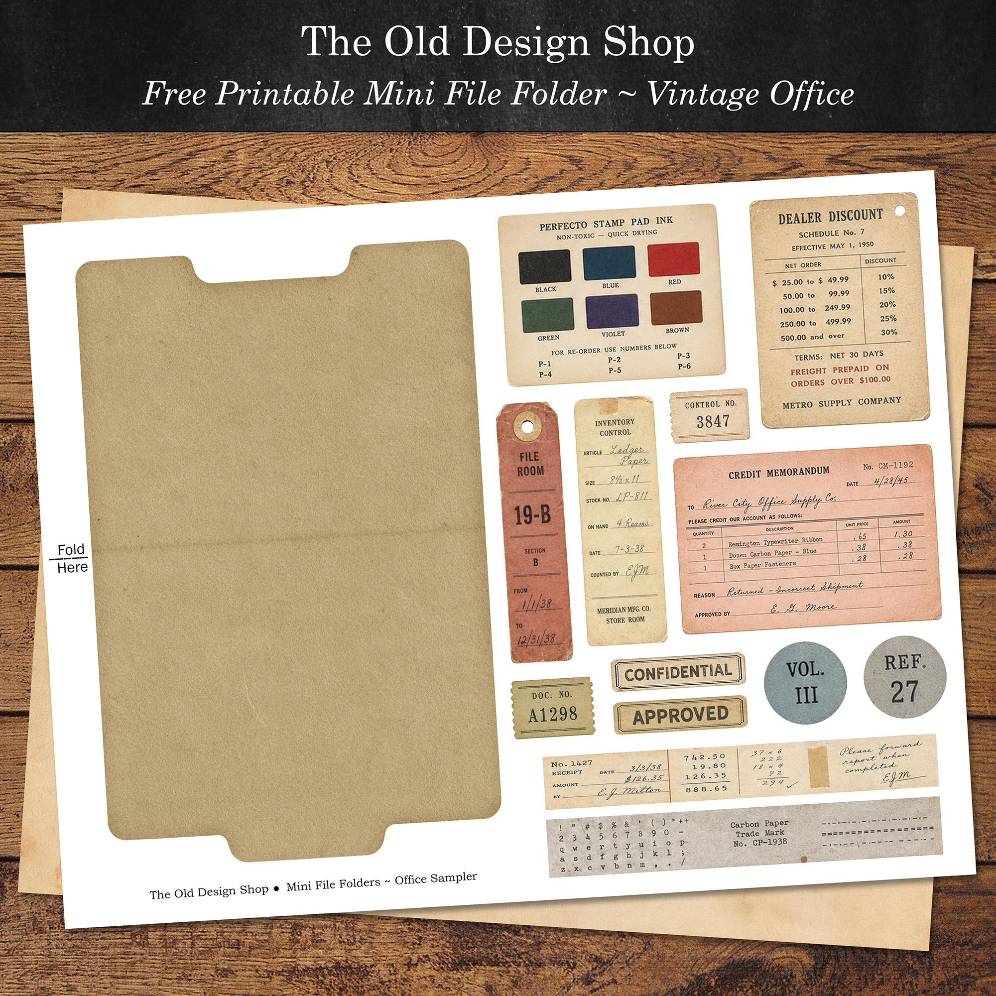 Free Printable Office Mini File Folder